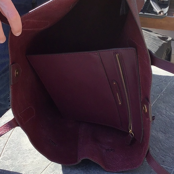 Banana Republic Leather Unstructured Tote Red - Picture 8 of 10